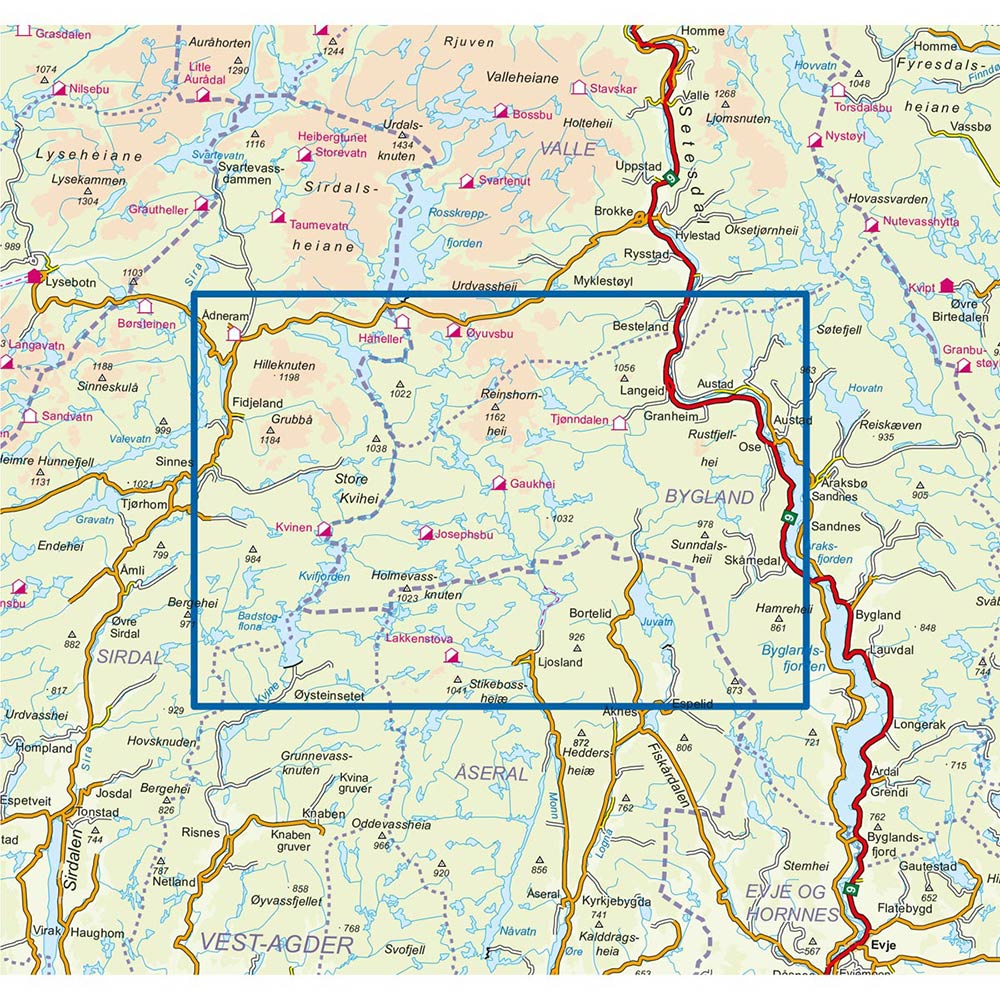 Nordic Outdoor. SETESDAL VESTHEI SØR 1:50 000