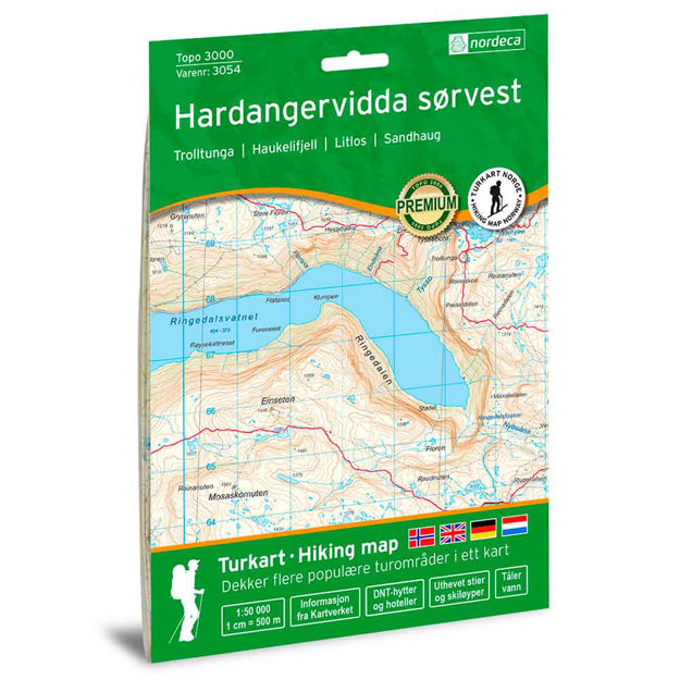 HARDANGERVIDDA SØRVEST 1:50 000