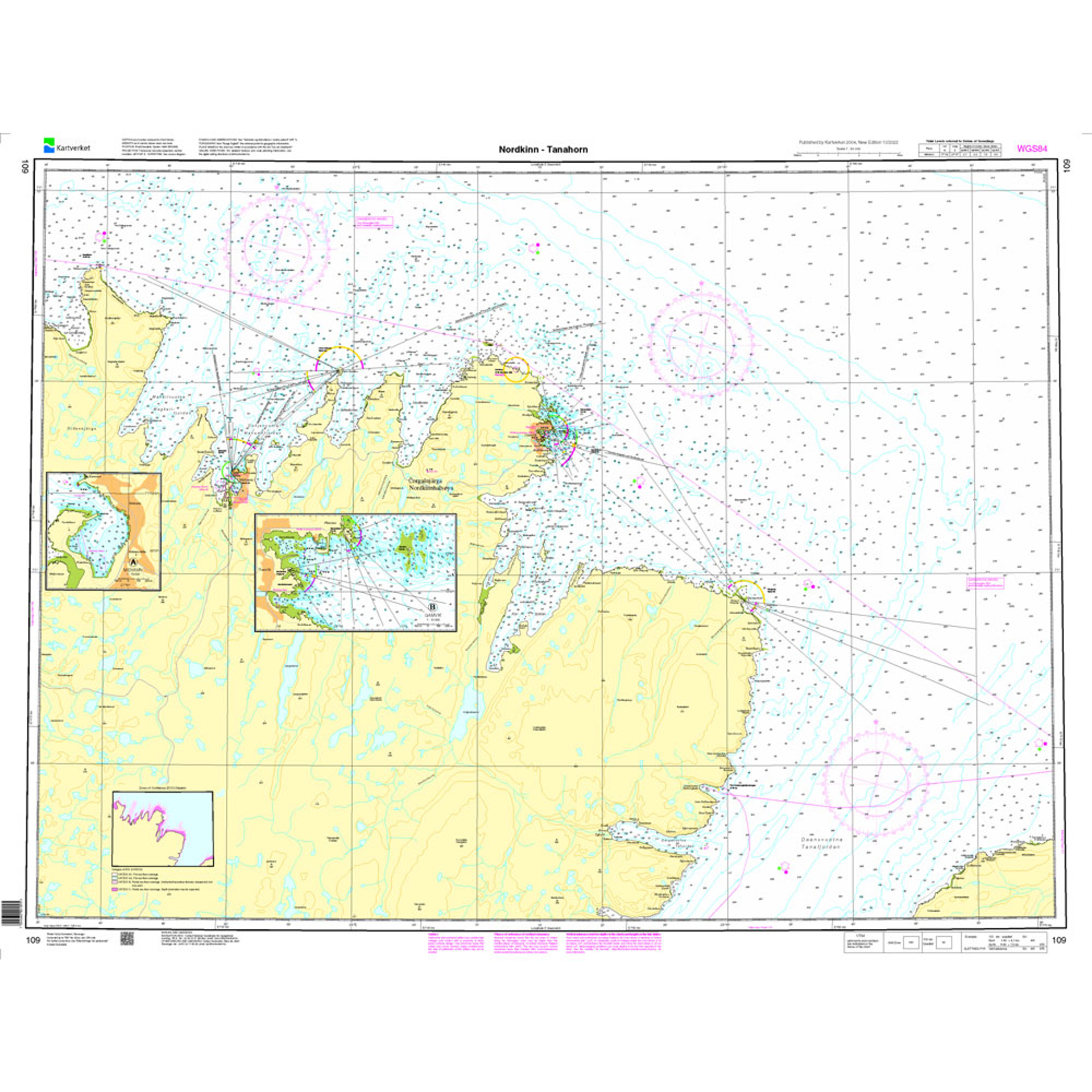 Nordkinn - Tanahorn hovedkartserien sjø