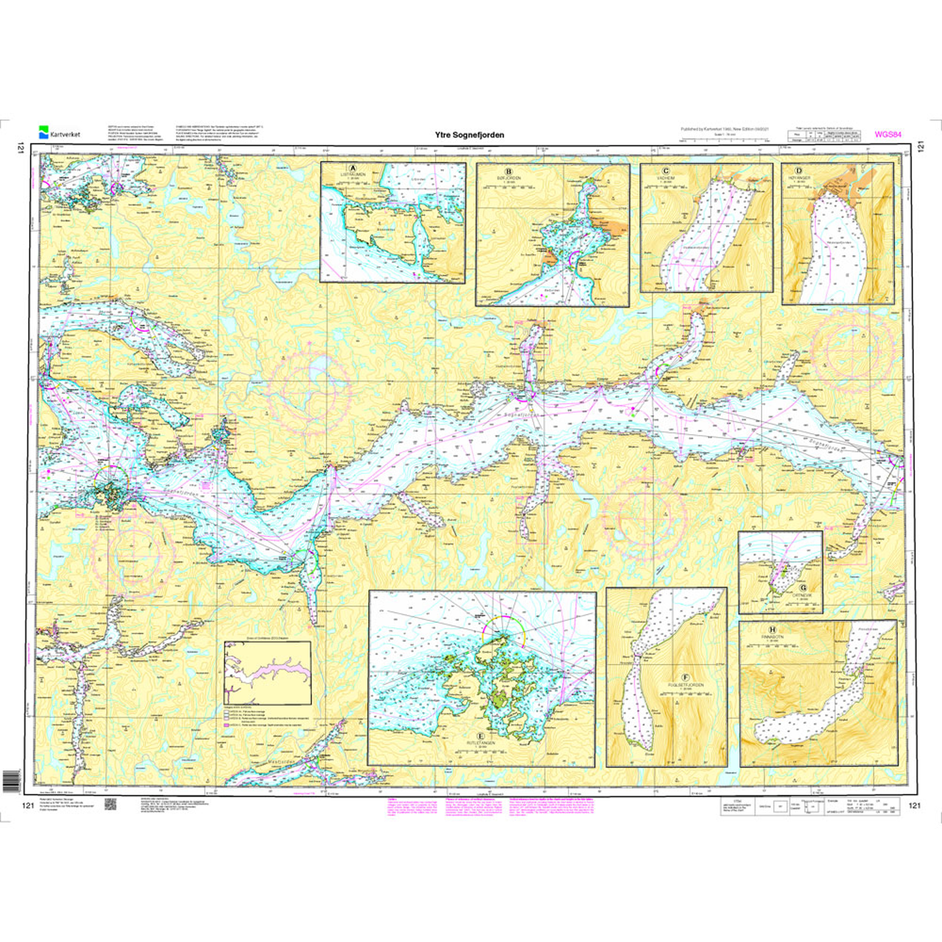 Ytre Sognefjorden hovedkartserien sjø
