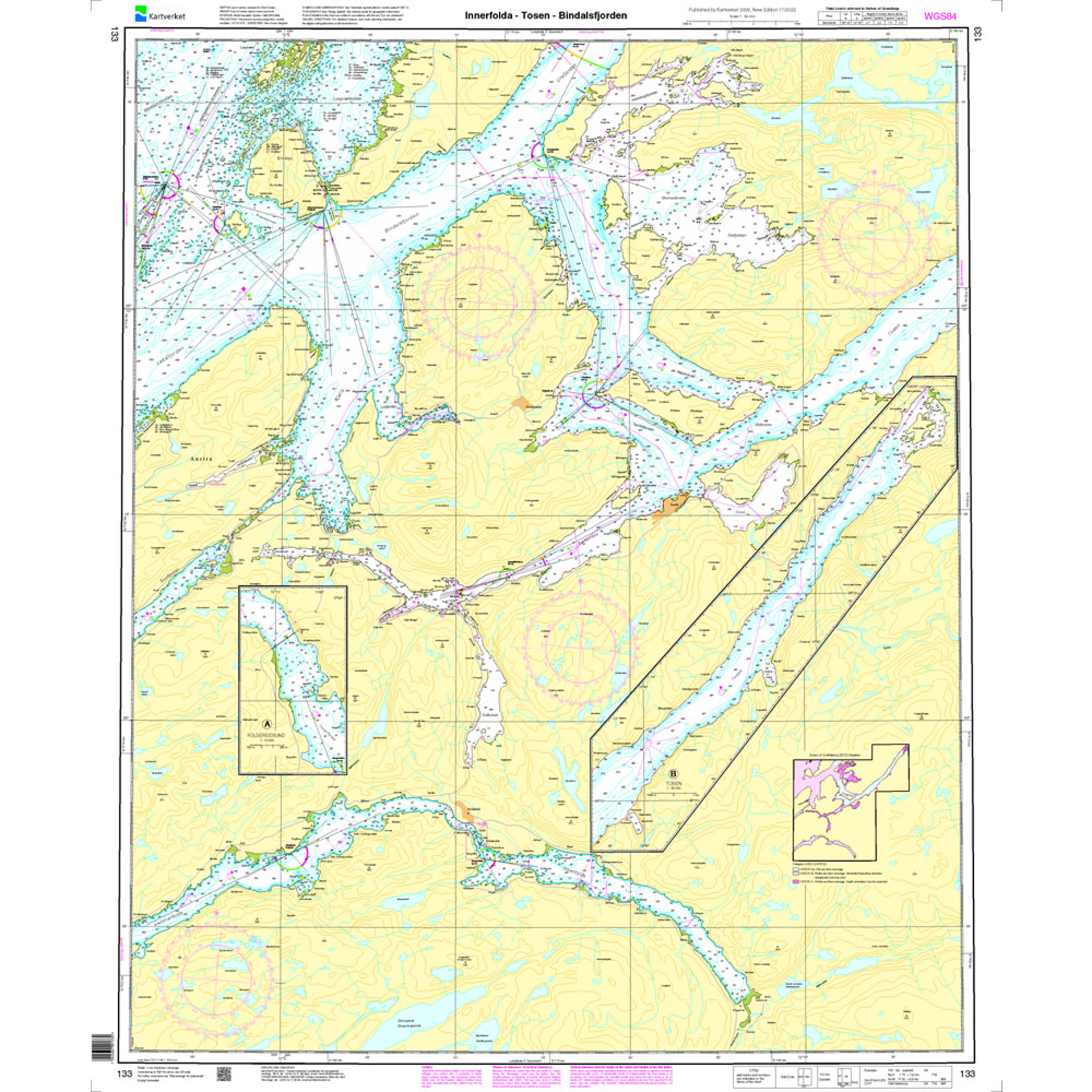 Innerfolda - Tosen - Bindalsfjorden hovedkartserien sjø