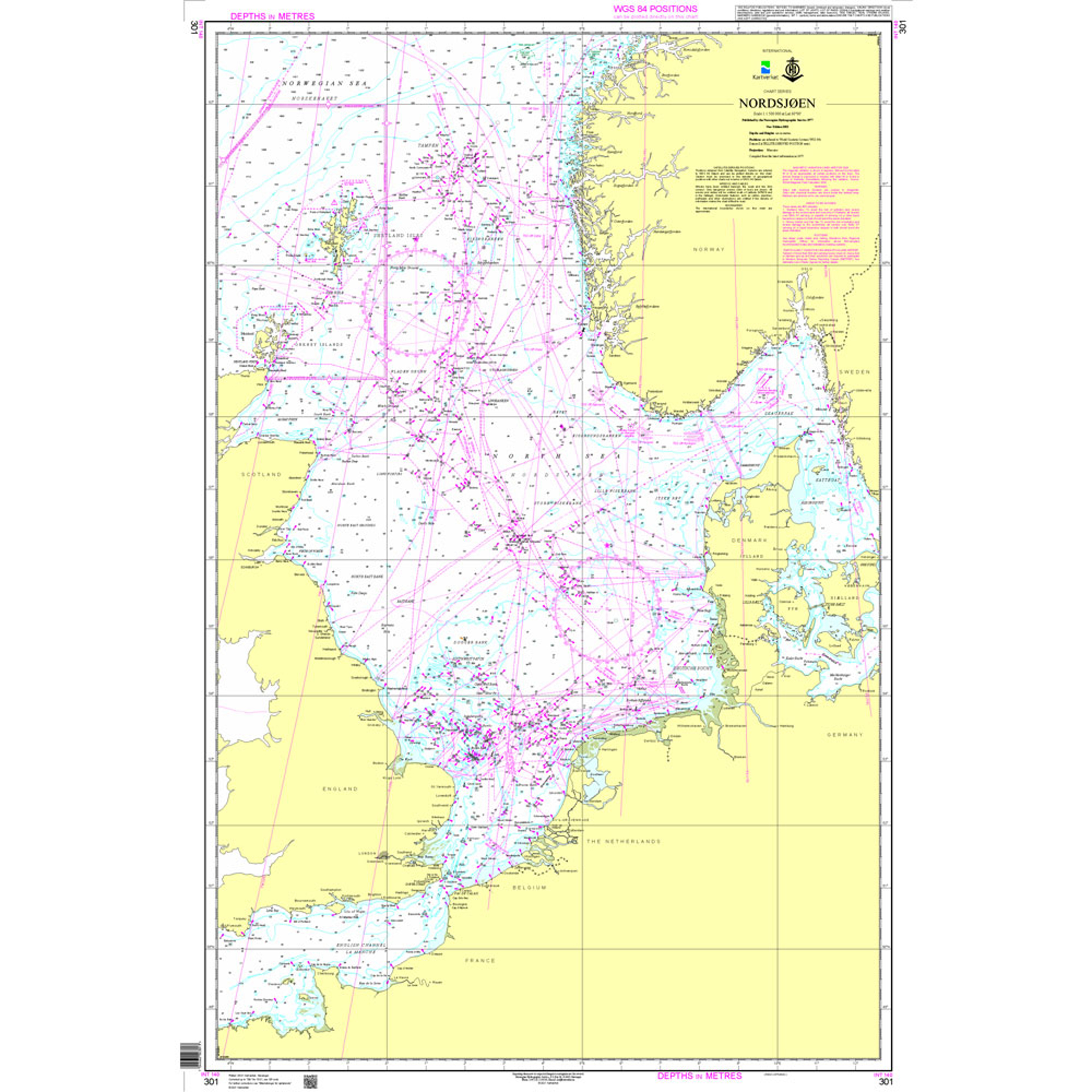Nordsjøen overseilingskart