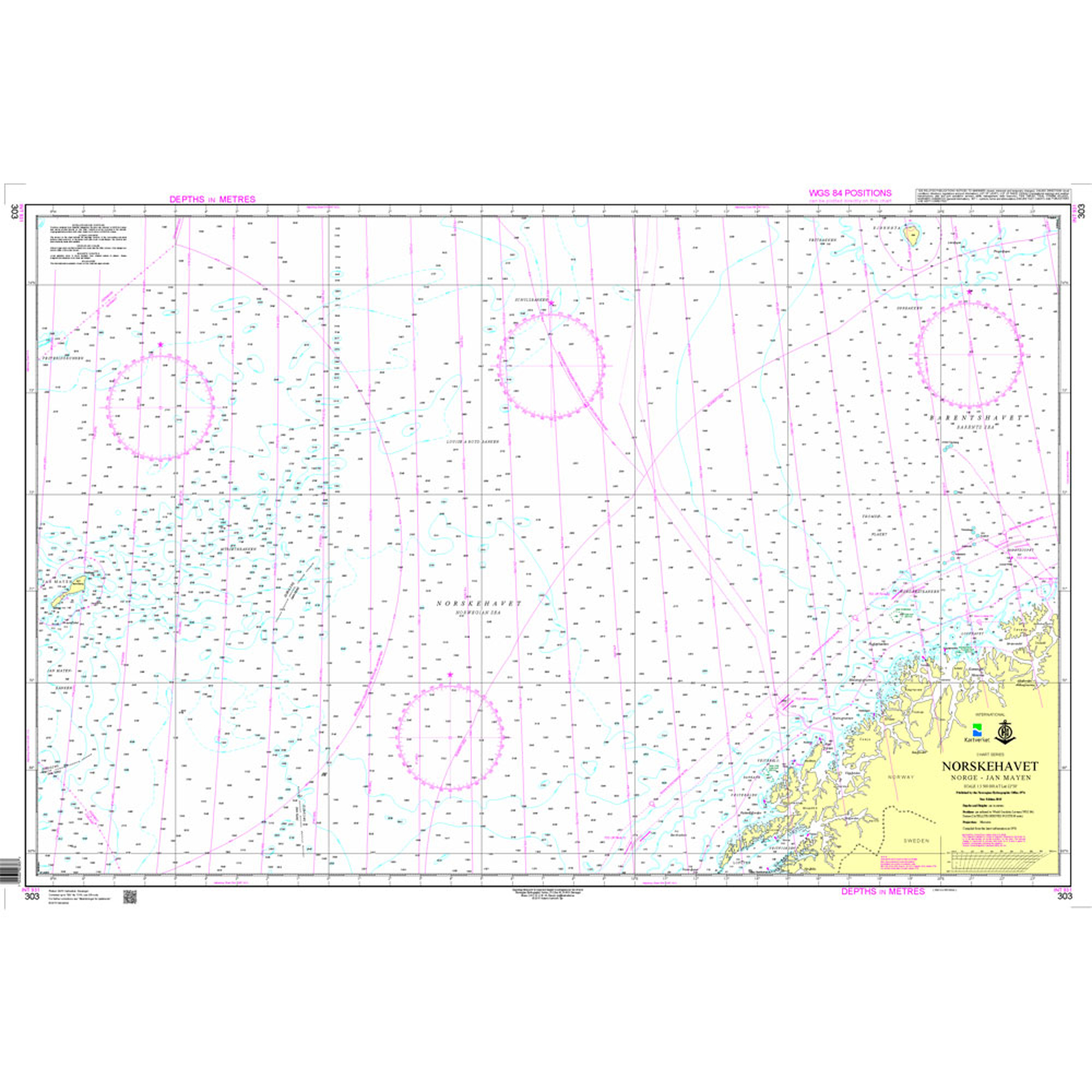 Norskehavet, Norge - Jan Mayen overseilingskart