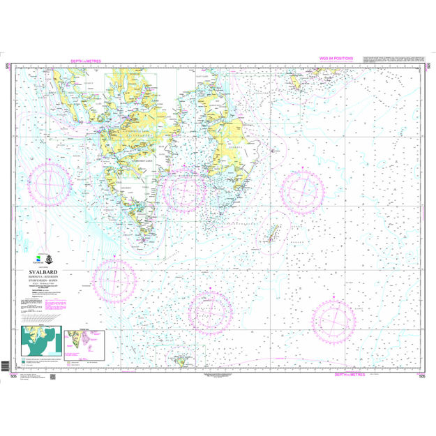 Svalbard. Bjørnøya - Isfjorden - Storfjorden - Hopen overseilingskart