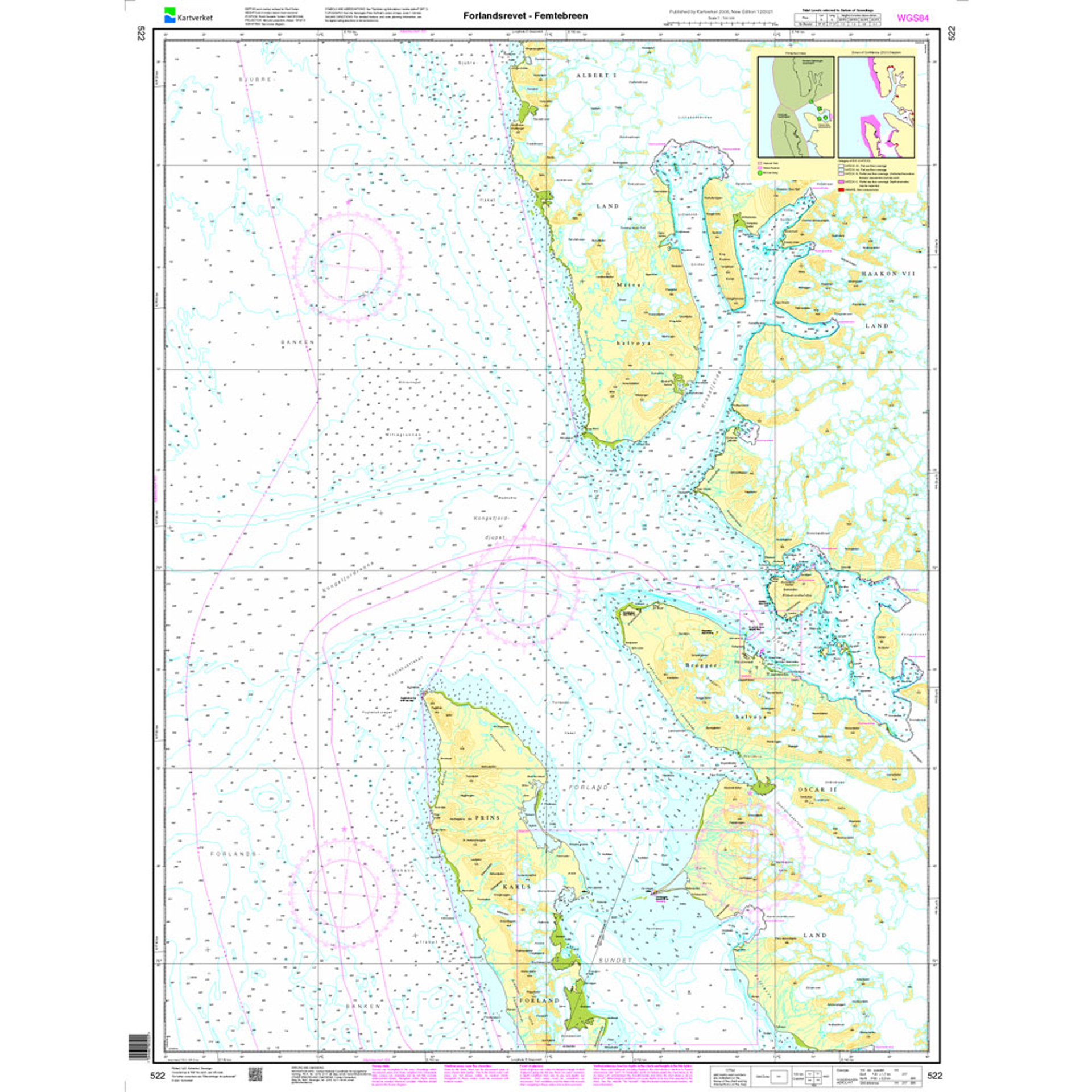 Forlandsrevet - Femtebreen hovedkart Svalbard