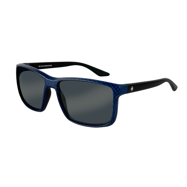 SØLVKROKEN S IV BLIKK SOLBRILLER OCEANPLASTIC MATTE BLACK/CARBON BLUE