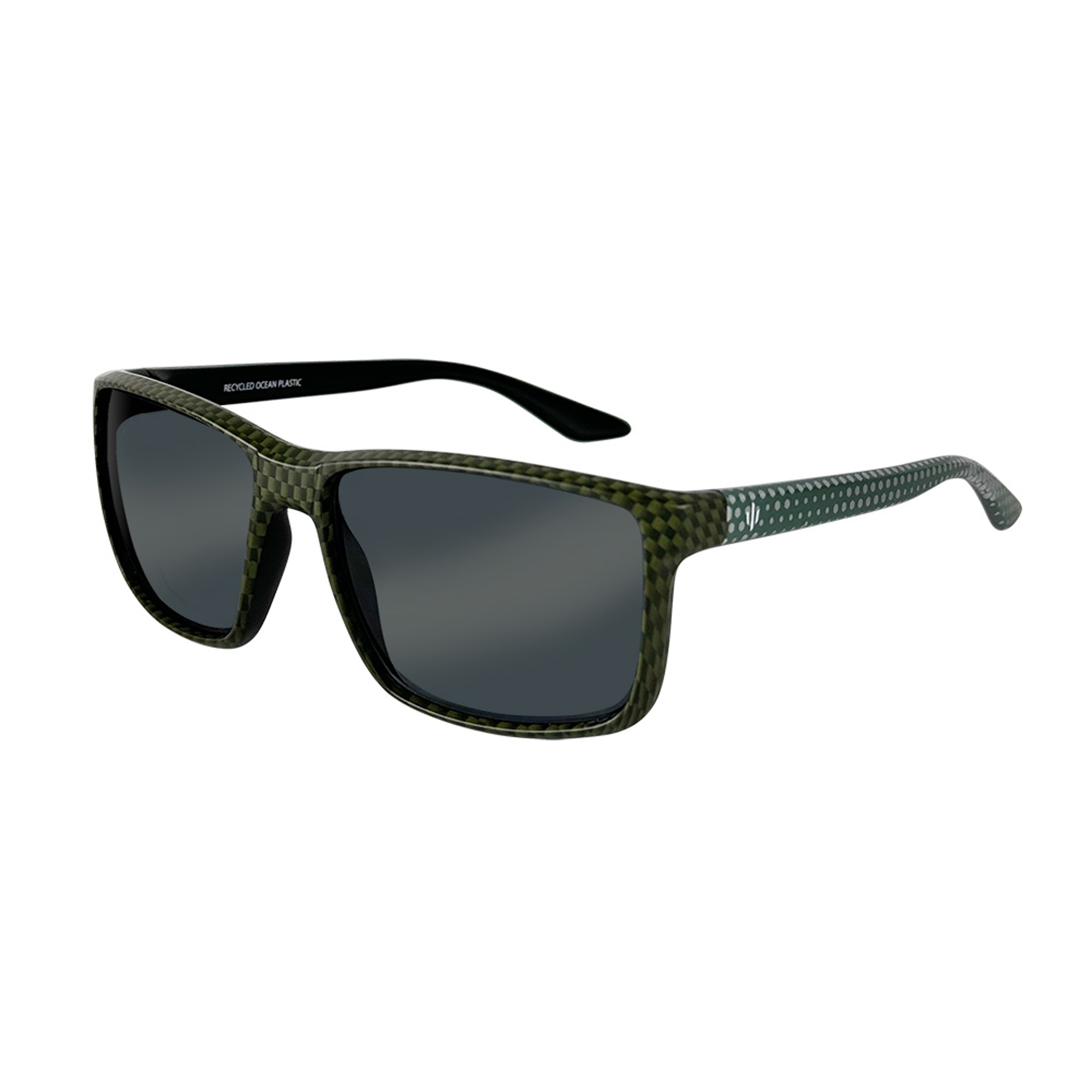 SØLVKROKEN S IV BLIKK SOLBRILLER OCEANPLASTIC ARMY GREEN CAMO