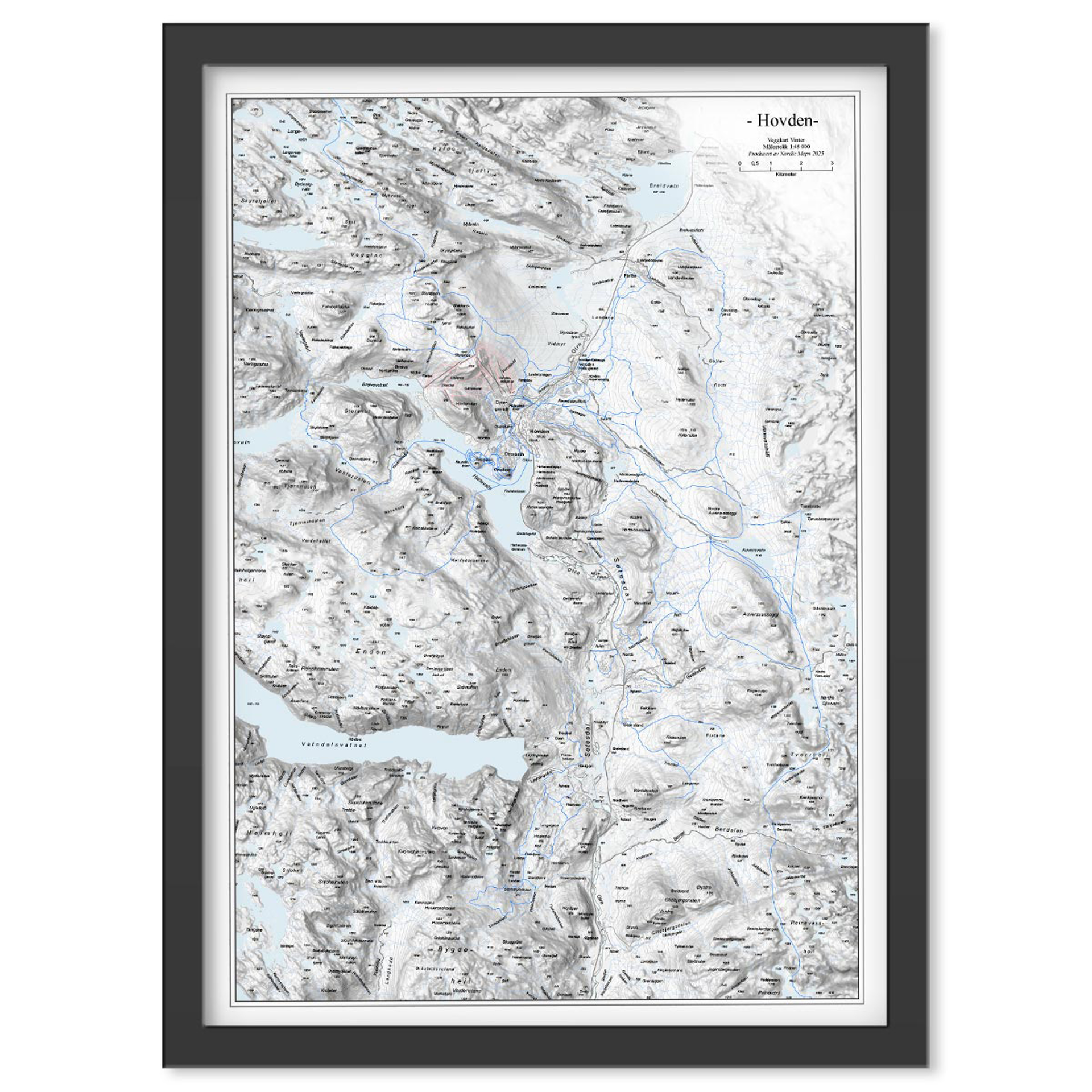 VEGGKART HOVDEN 