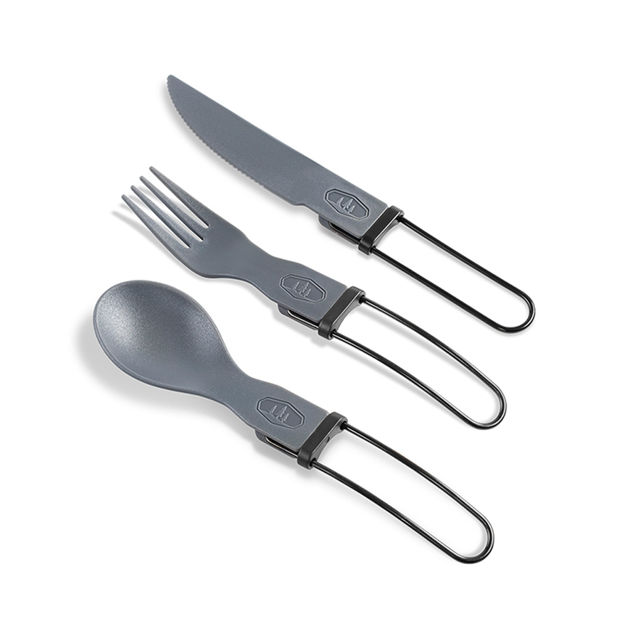 TEKK TRIO FOLDING CUTLERY SET GREY