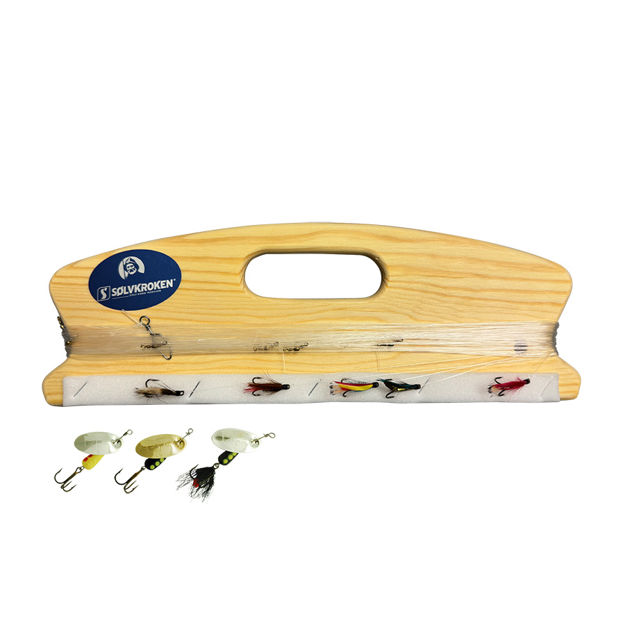 SØLVKROKEN OTERLINE MED 5 FLUER & 3 SPINNERE